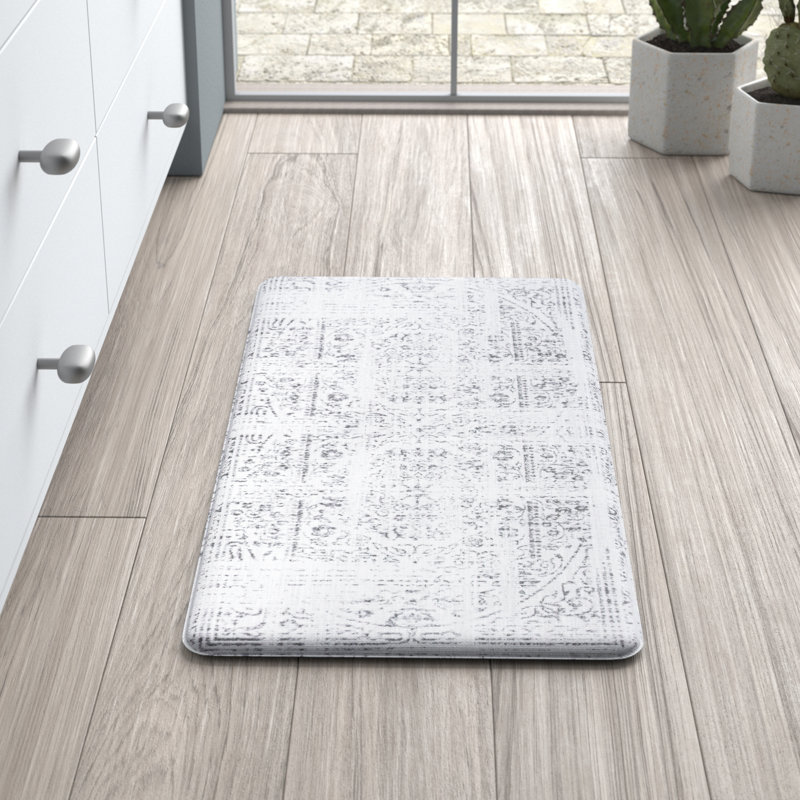 Acker Solid Color Synthetic Anti-Fatigue Non-Skid Kitchen Mat, Rectangle 1'8" x 3'6"