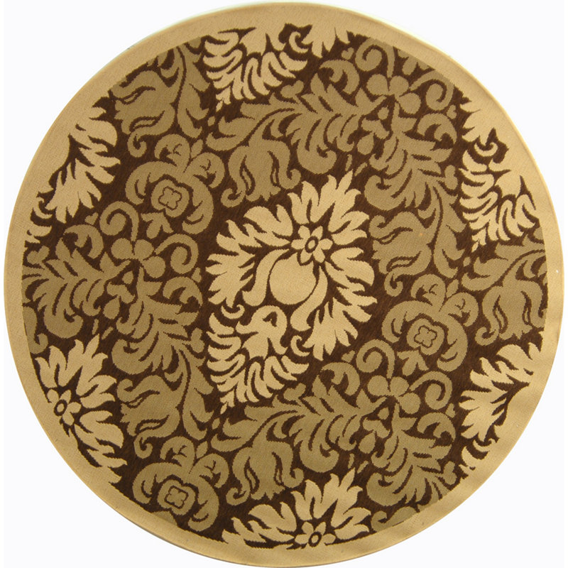 Tapis intérieur / extérieur brun / naturel Arneshia, Rond 6 pi 7 po