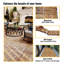 30 carreaux de terrasse imbriqués à carreaux, plancher en bois franc d'acacia jaune carré 12 po x 12 po pour patio, banc, bord de piscine, ...-124356238