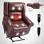 Fauteuil inclinable électrique à deux moteurs avec cuir véritable et ports USB-1248931536