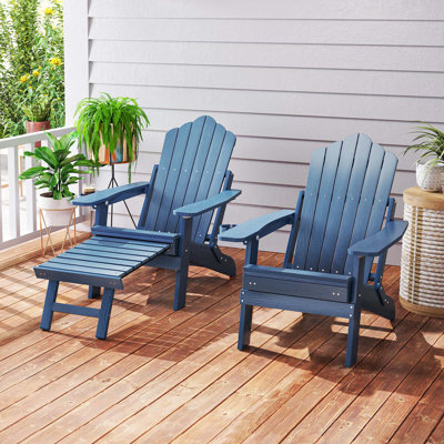 Chaise longue de patio Adirondack Hips toutes saisons avec repose-pieds rétractable