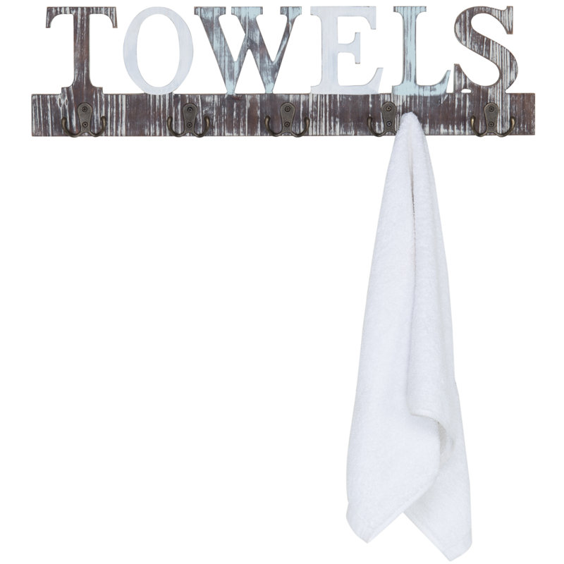 Wood 4 Wall Towel Rack