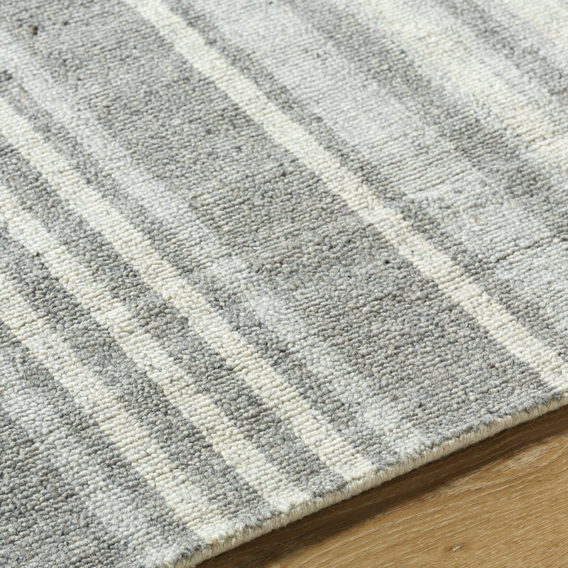 Romano Hand Loomed Wool Striped Area Rug, Rectangle 8' x 10'
