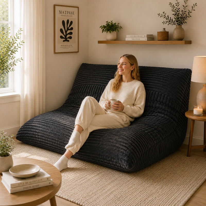 Bean Bag Chair, Dark Gray