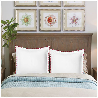 400TC Cotton Small Scallop Embroidery Euro Sham