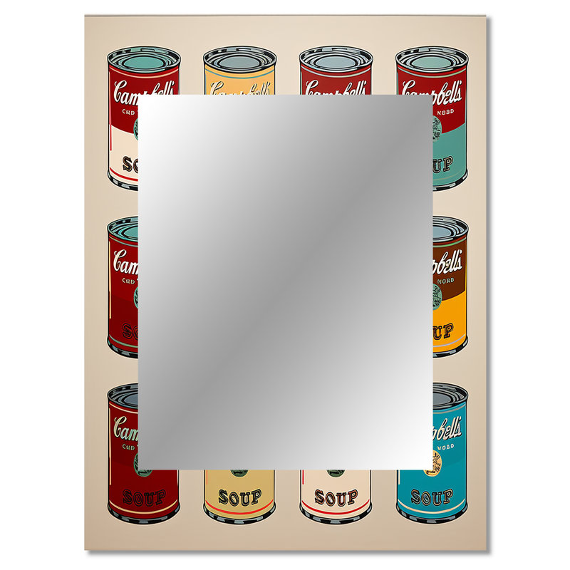 Pop Art Soup Collage I - Traditional Rectangular Wall Mirror, 40" x 30"