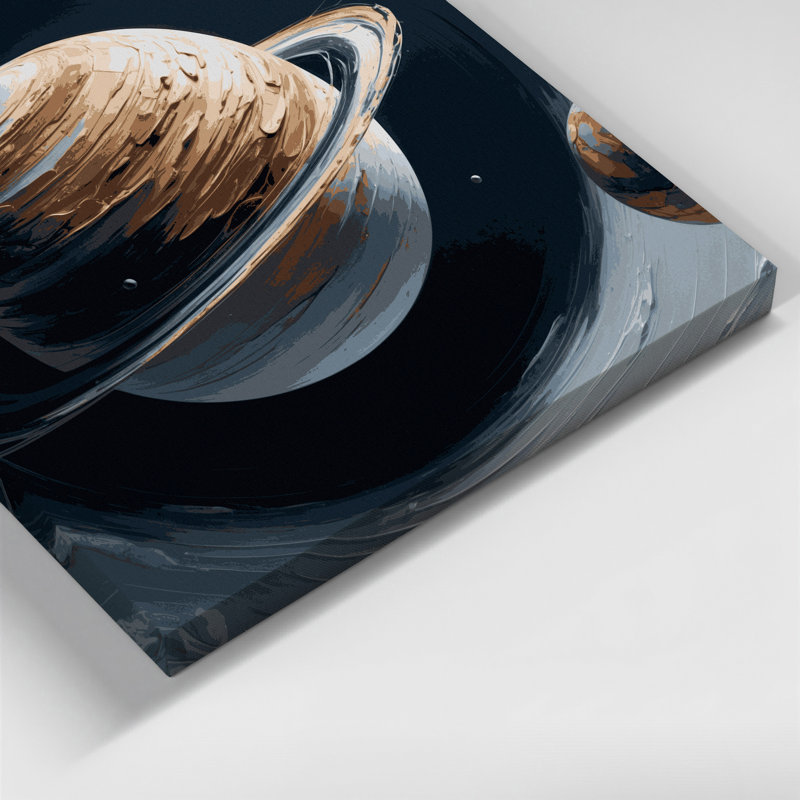 Art mural sur toile, espace minimaliste de la planète, H 12 po x l 12 po