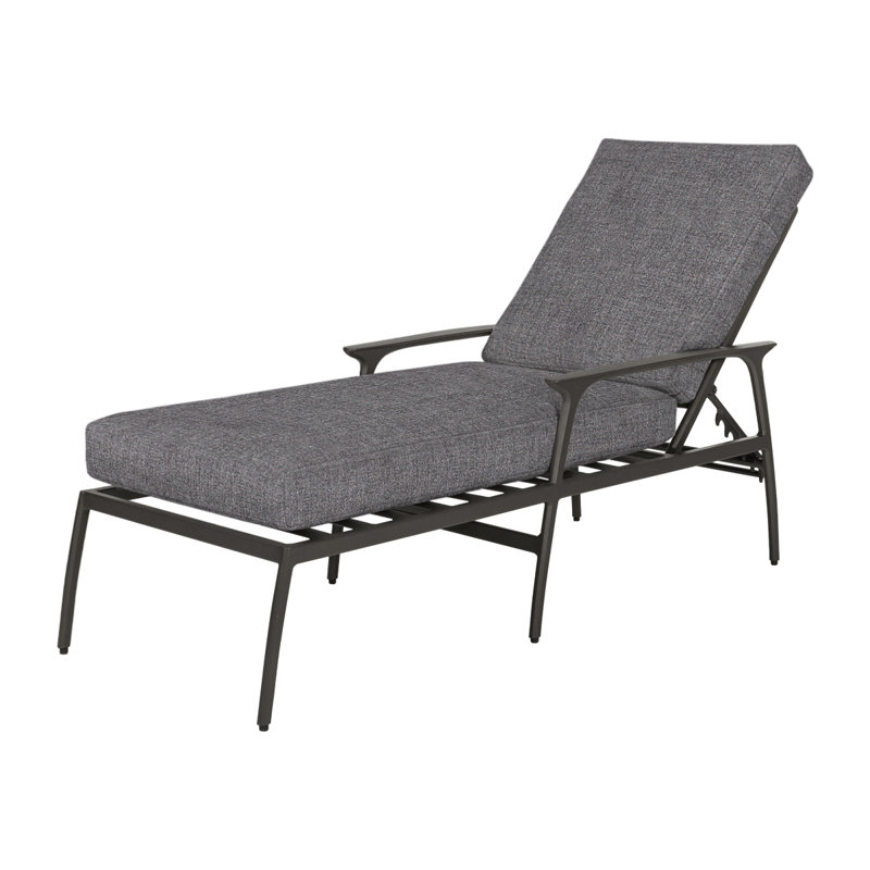 Amari Outdoor Chaise Lounge, Cast Slate Sunbrella® Plainweave, Carbon