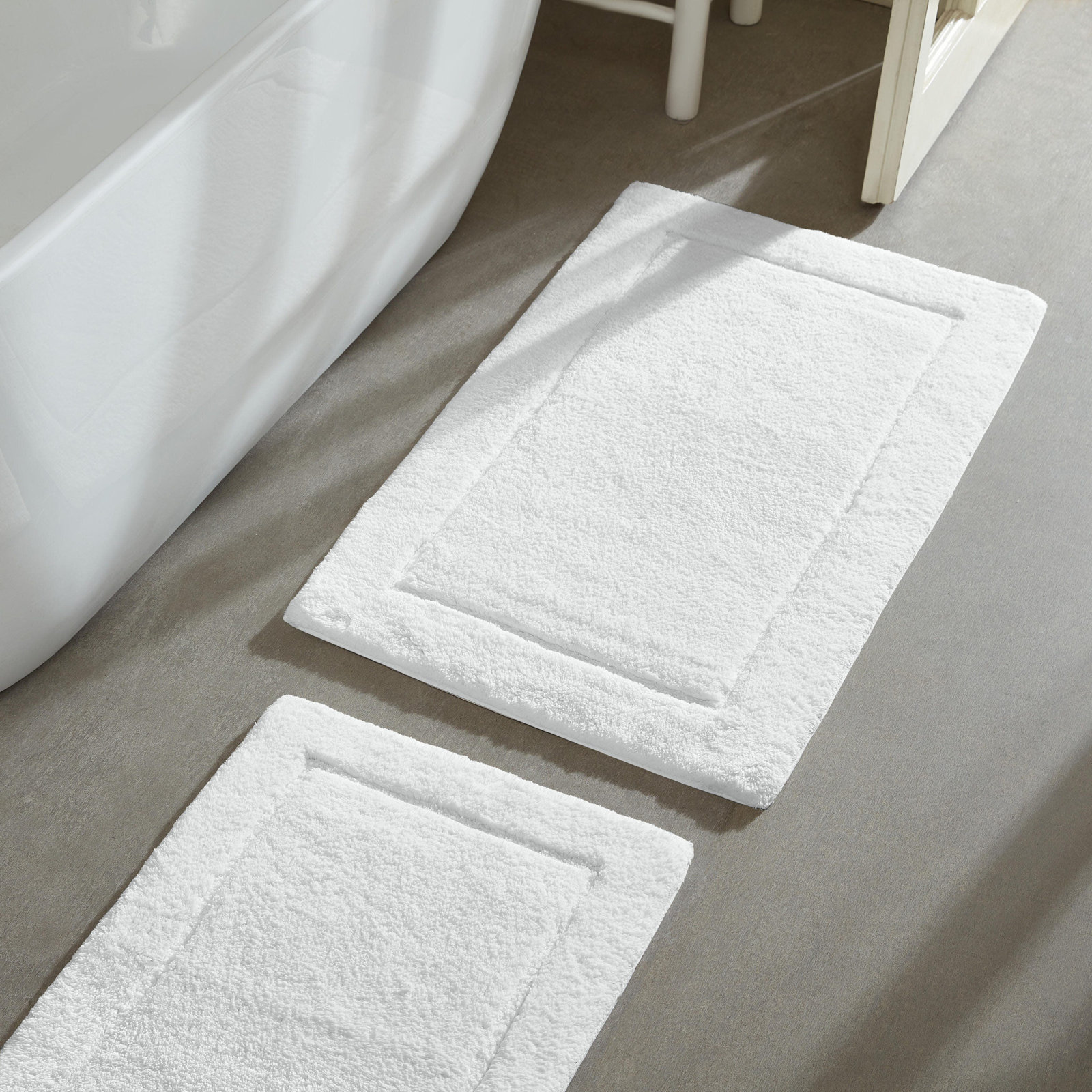 Essence Cotton Bath Rug, White