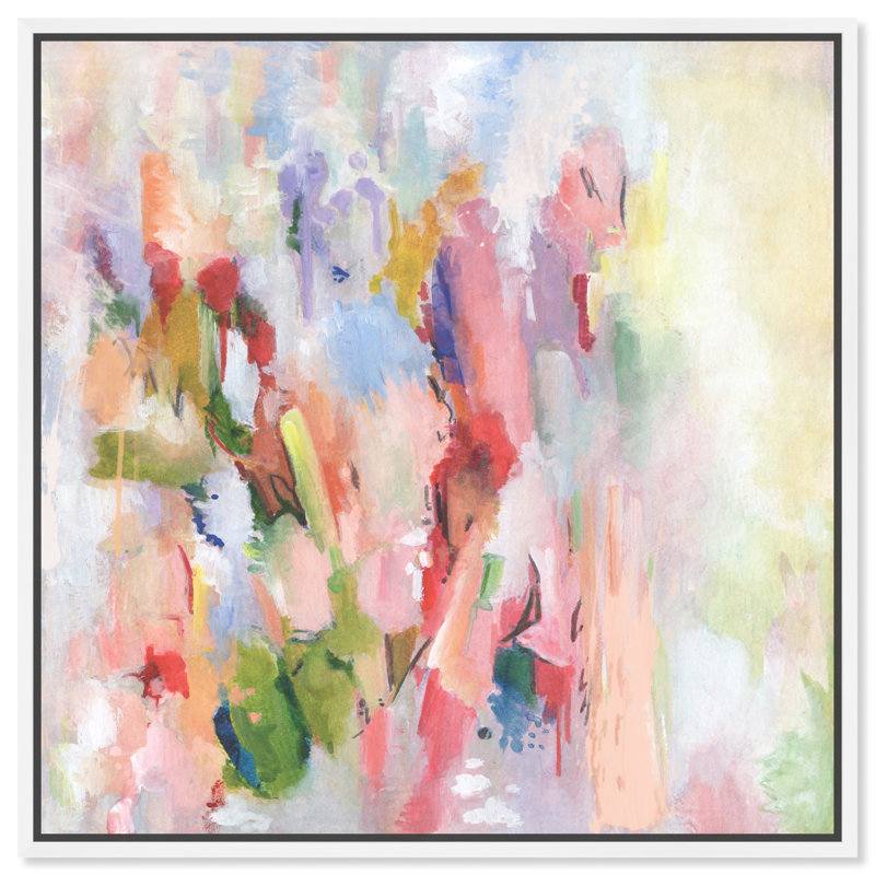 Beauté florale abstraite - impression sur toile, H 13 po x l 13 po, Toile avec cadre flottant, White