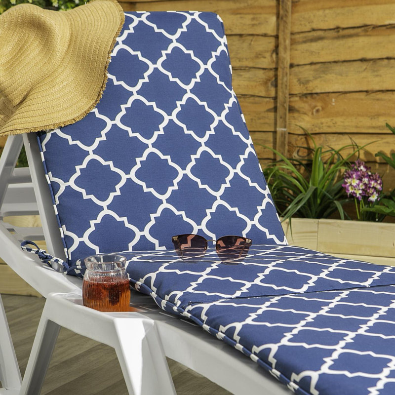 Resol - Master Sun Lounger & Cushion, White/Navy