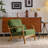 Mid Century Solid Wood Accent Chair Chenille Armchair-1512410004