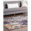 Tapis bleu marine à motif abstrait Dimonetta-97881807