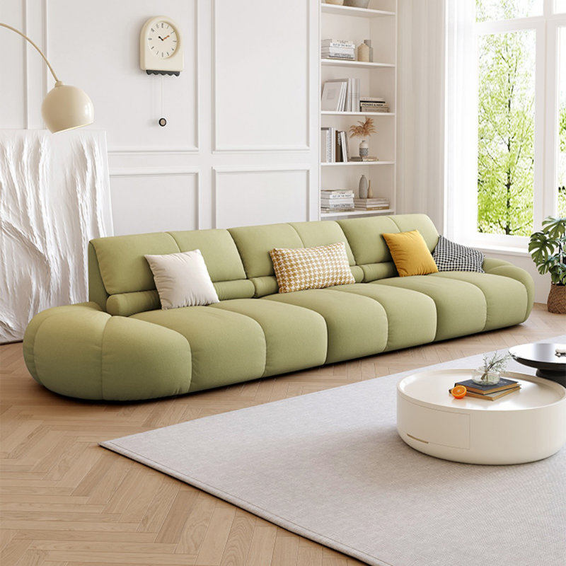 Canapé en tissu décontracté, Vert, H 30,7 po x l 149,6 po x P 37,8 po