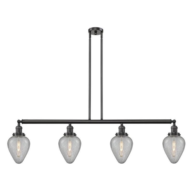 Luminaire suspendu linéaire à 4 lumières pour îlot de cuisine Shauna, Laiton brossé, DEL
