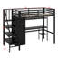Structure de lit mezzanine simple en métal avec bureau, lit mezzanine haut moderne avec garde-robe-1921117458