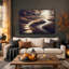 Art mural sur toile, "Stepping Stones Crossing Sepia Forest Stream"-1161049834