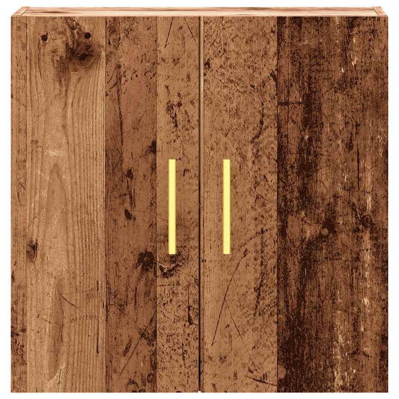 Wall Cabinet 60X31x60 Cm Engineered Wood, Old Wood/Gold