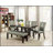 Modern Faux Marble Top Dining Table with Shelve Storage Base, Birch Wood and MDF Construction for Durability