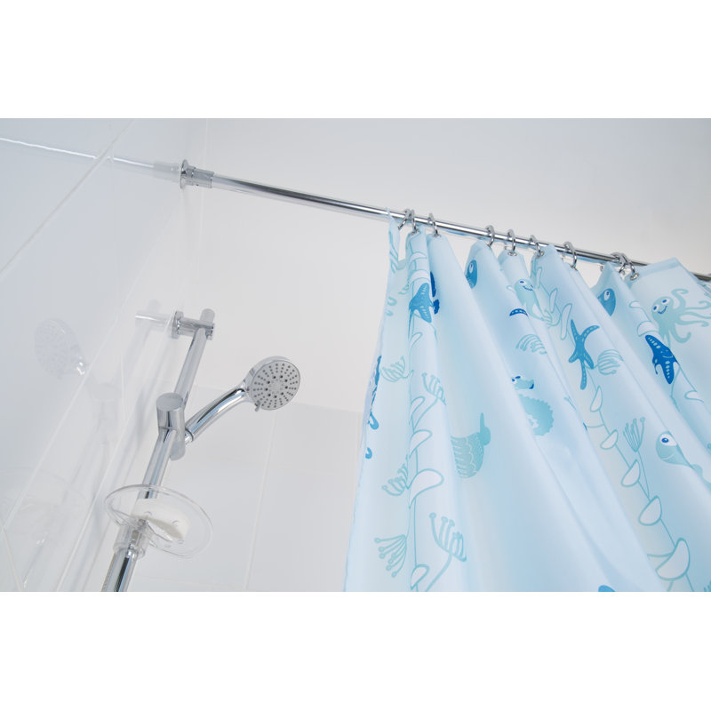 Stick N Lock 260cm Straight Shower Curtain Rod, Chrome