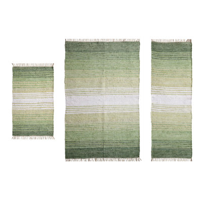 Barbieri Stripe Tufted Sage/White Area Rug