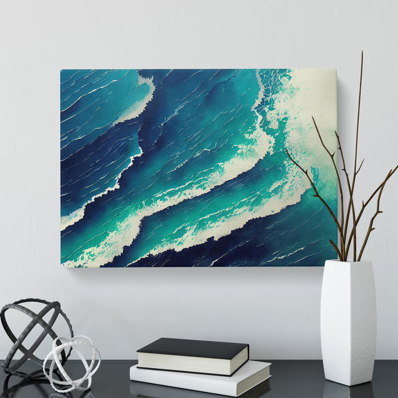 Ocean Watercolour Vol.2 - Wrapped Canvas Print, 35cm H x 50cm W x 3cm D