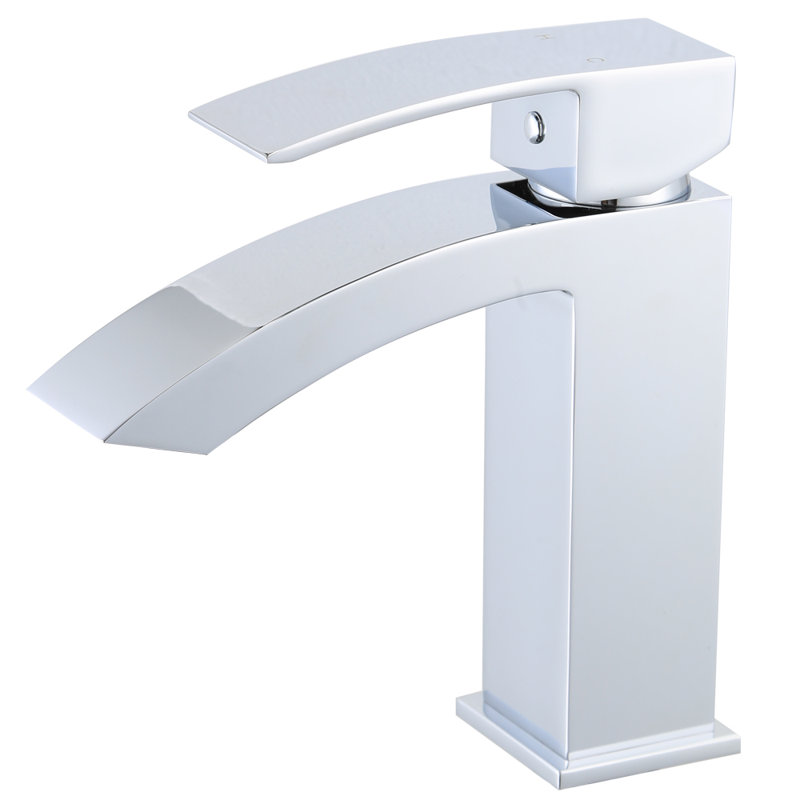 Robinet moderne pour lavabo de salle de bain à un seul trou Urbana, Chrome poli