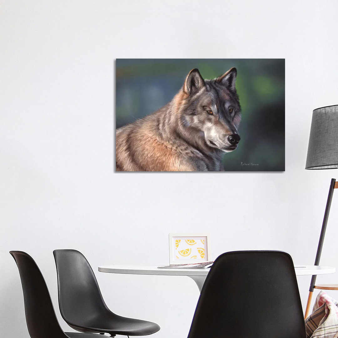 Tundra Wolf von Richard Macwee - Galerie-verpackte Leinwand Giclée auf Leinwand