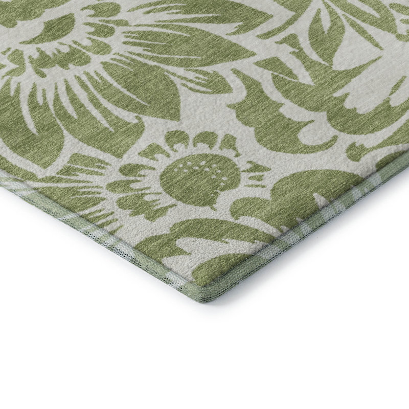 Tapis de qualité supérieure lavable à la machine 8 pi x 10 pi Cerrito AMF551 Aloe, Rectangle 9 pi x 12 pi