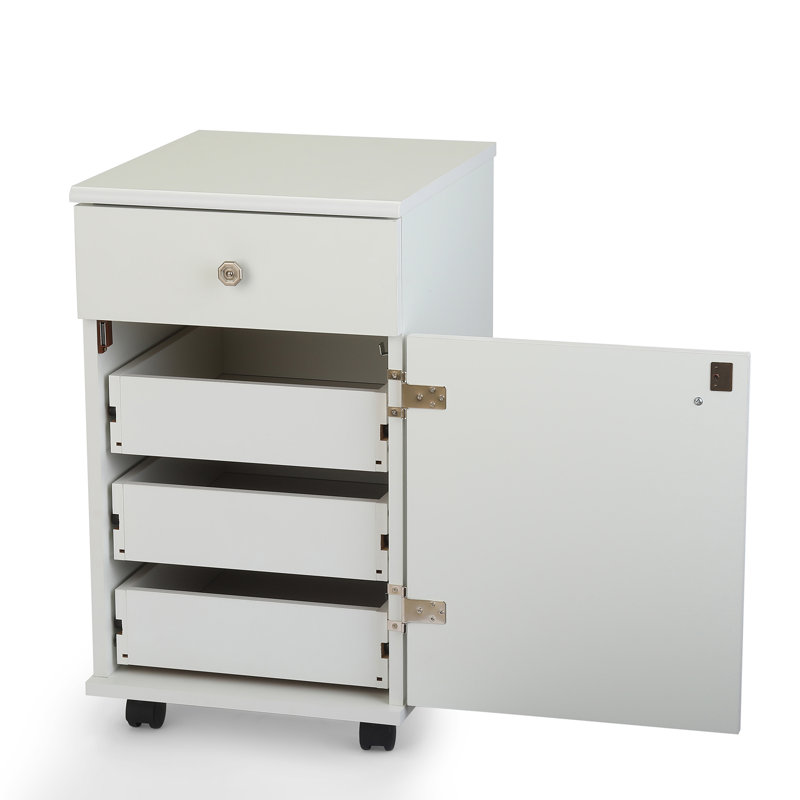 Suzi Sidekick Storage Craft Table, White