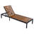 Jolie Outdoor Acacia Wood Chaise Lounge with 6-Position Adjustable Backrest & Steel Frame-129155626