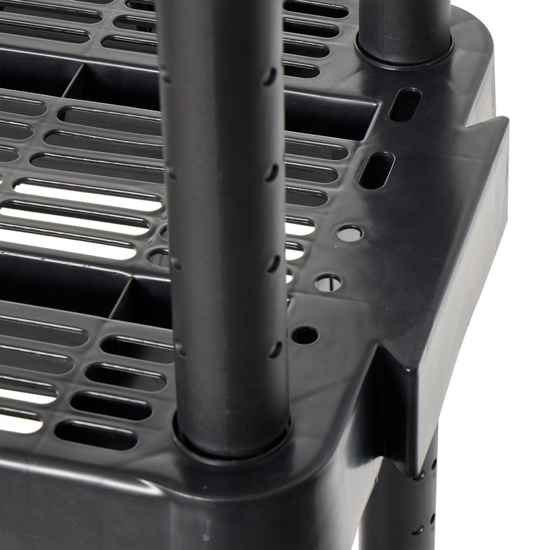 Rangement ventilé à hauteur réglable à 4 tablettes pour hauteur moyenne Gracé Living, Noir, noir, noir, noir
