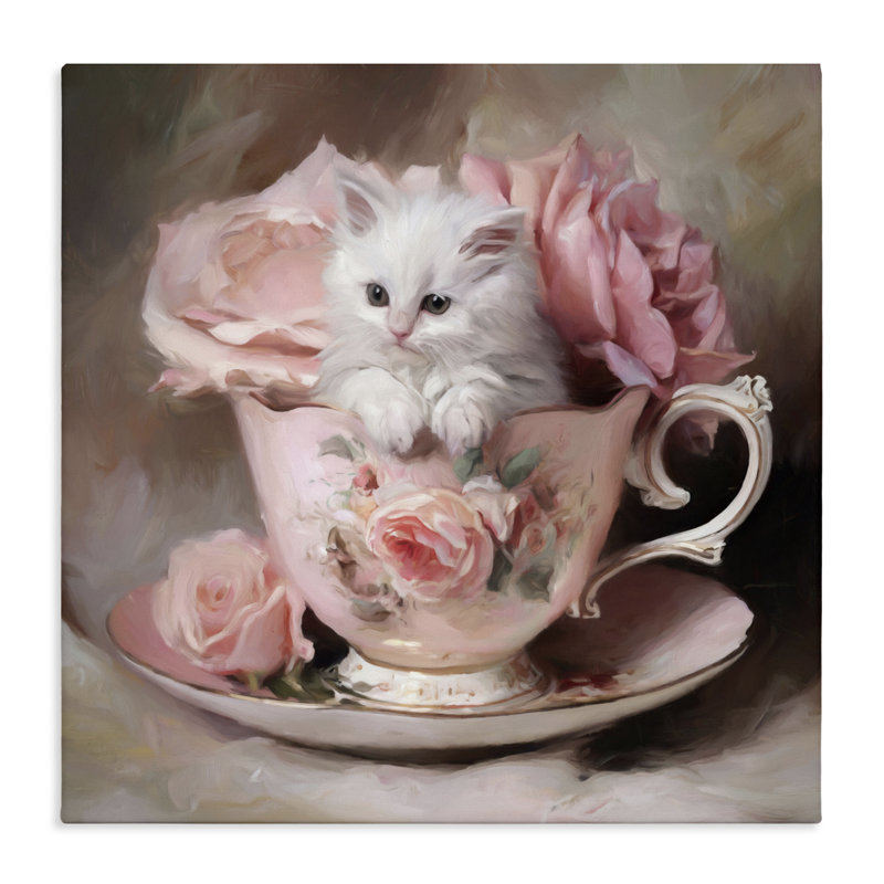 Toile de petit chaton, par Tina LeCour, H 17 po x l 17 po