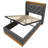 Twin size Upholstered bed, 360 surround LED function, Buttons/Apps/Remote Control, hydraulic storage bed with USB Type-C charging, Gray,Linen (Without mattress)-106569094-106569093