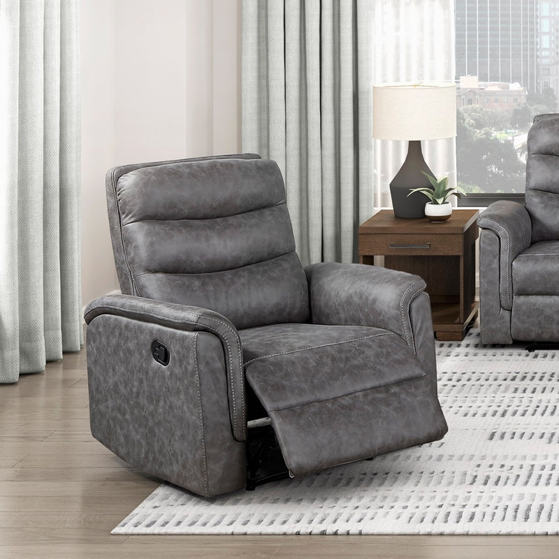 Ensemble de canapé inclinable 3 pièces gris, Microfibre / microsuède gris, Gris