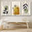 Mid Century Modern Boho Green Yellow Abstract Botanical Decor - 3 Piece Set Canvas Print Wall Art-87392604-87392605