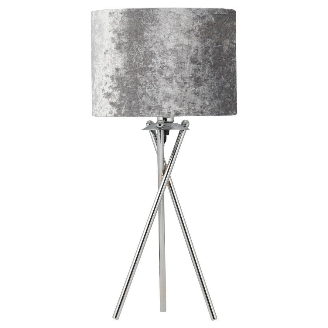 Talbotton 52Cm Polished Chrome Tripod Table Lamp