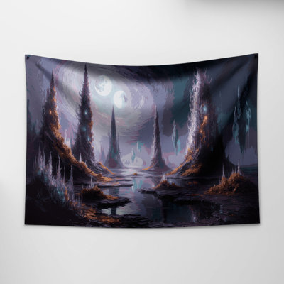 SciFi Alien planet surface landscape Wall Tapestry