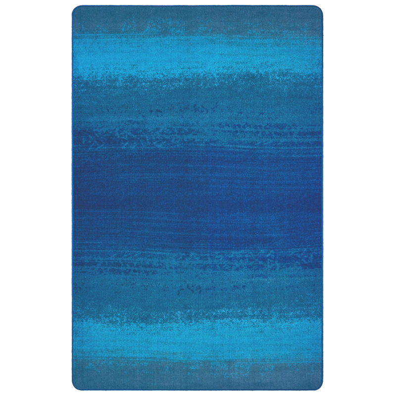 Tapis bleu touffeté Water Stripes, Rectangle 6 pi x 9 pi