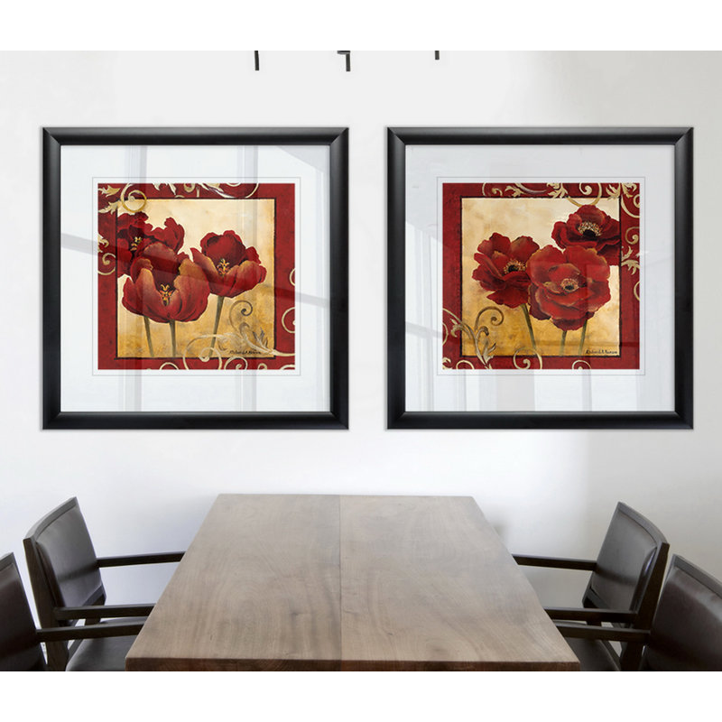 " Tulips I " 2 - Pieces, Black Framed