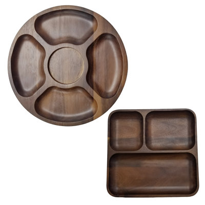 BergHOFF Acacia Wood 2Pc Serving Tray Set