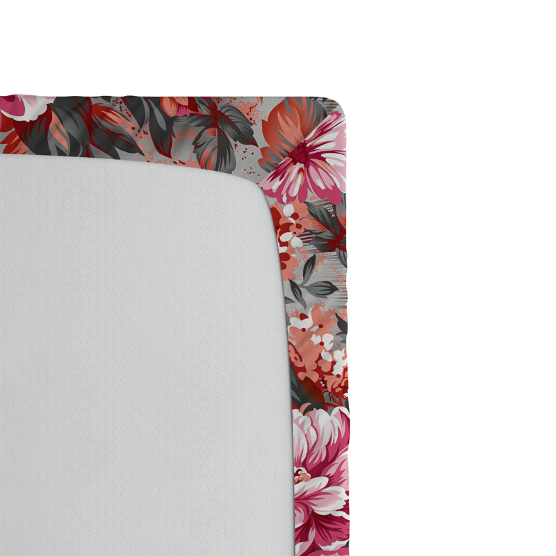 Drap-housse rustique Ambesonne, Framboise, vert foncé / floral, Drap-housse de taille très grand