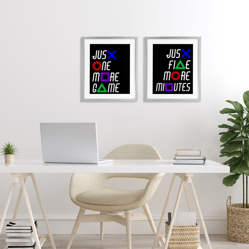 Ensemble de 2 jeux sous-verres Gamer, H 16 po x l 13 po, Cadre de ferme gris