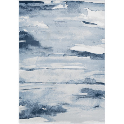 Tapis abstrait denim/bleu marine Mattox