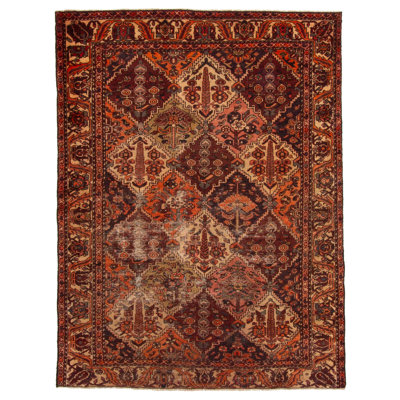 Tapis rouge rétro Kayseri 5 pi 0 po x 6 pi 5 po