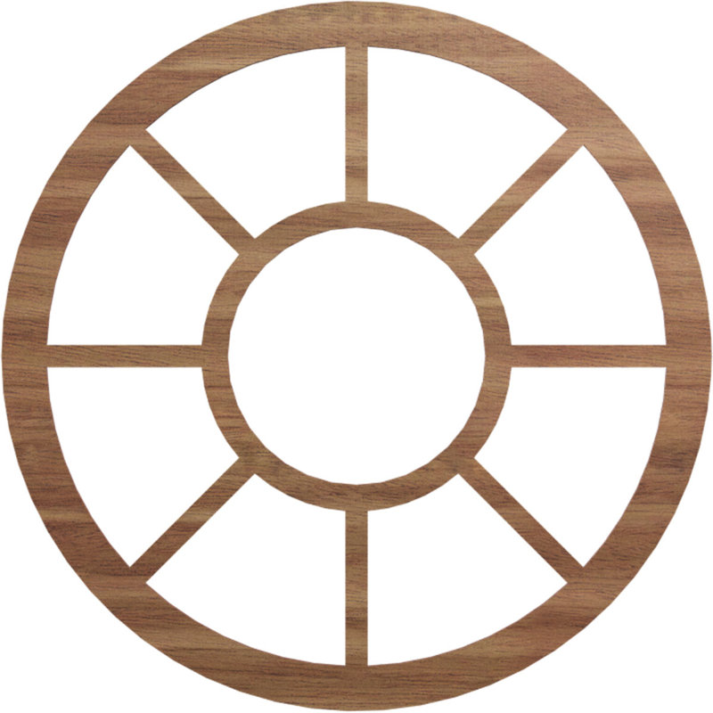 Grace Wood Fretwork Pierced Ceiling Medallion, Walnut, 34" H x 34" W x 0.38" D