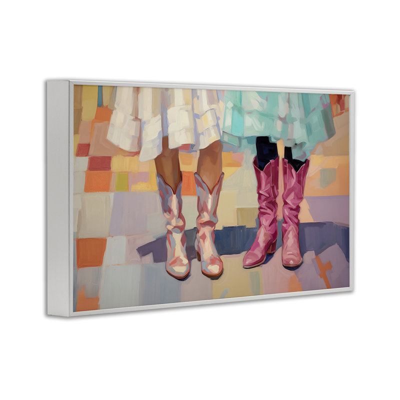 Filles en bottes de cowboy, estampe numérique par Sissi et Seb, Estampe numérique encadrée blanc bord de mer