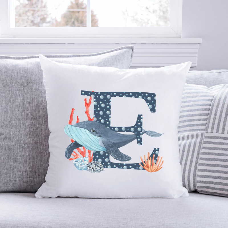 Nautical Sea Life_176 - Coussin décoratif en polyester, H 18 po x l 18 po