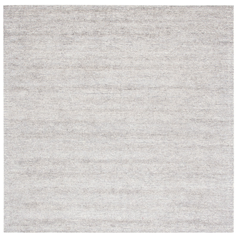 Protaras Hand Tufted Viscose/Wool Solid Color Rug in Gray, Rectangle 6' x 9'