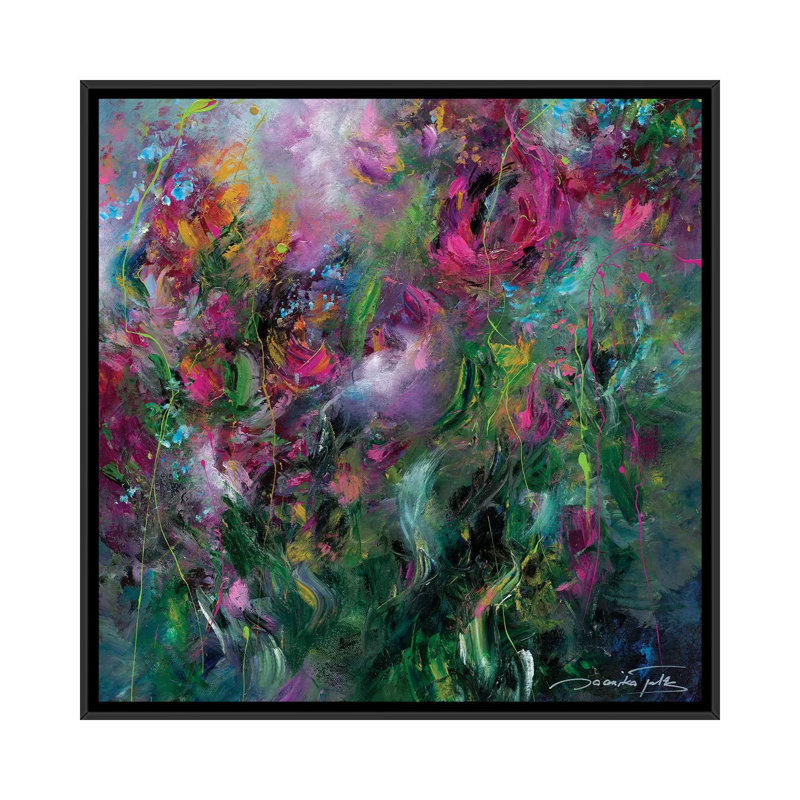 « Thousand Kisses Deep » par Jaanika Talts, reproduction d’art, H 37 po x l 37 po x P 1,5 po, Toile avec cadre noir